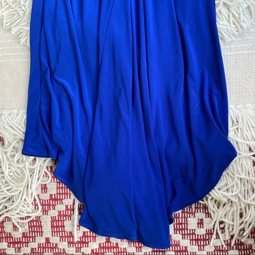 SHERRI HILL blue embellished two-piece formal dress crop top with maxi skirt 4 - Picture 13 of 16